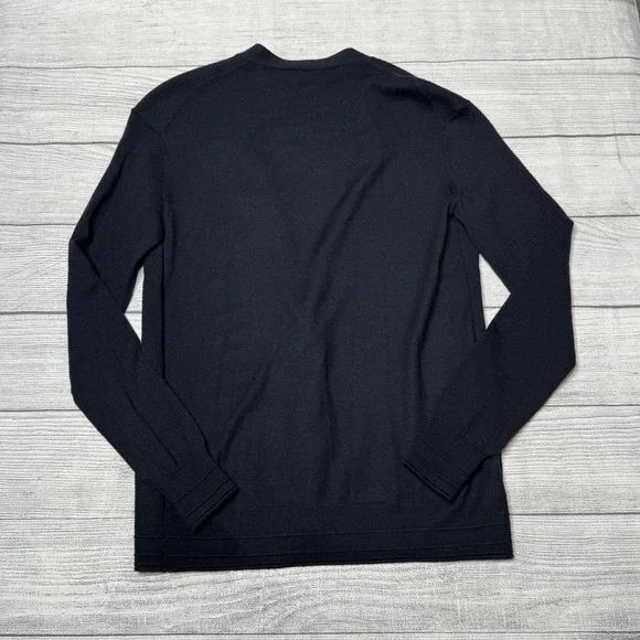 Tory Burch Simone Cardigan Wool Navy XS Logo Button Preppy V-Neck - Picture 4 of 5